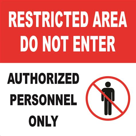 restricted area authorized personnel  sign winmark stamp sign stamps  signs
