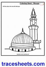 Kids Masjid Worksheets Nabvi Coloring Worksheet Islamic Culture Clipart Mosque Drawing Islam Sheets Pages Mosques Clip Trace Line Sketch Kaaba sketch template