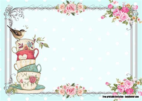 printable tea party invitations printable word searches