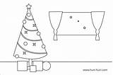 Pasko Outline Krismas Tree Christmas Huni sketch template