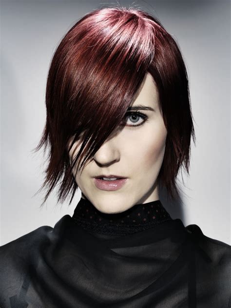 Goth Inspired Short Hairstyle With A Slender Shape And