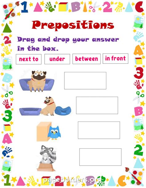 prepositions nouns worksheet