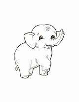 Elephant Coloring Pages Baby Printable Little Cute Elephants Animals Preschool Kids Animal Print Supercoloring Toddlers Preschoolers Super Hinh Cho Book sketch template