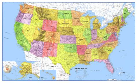 united states classic premier laminated wall map poster walmart