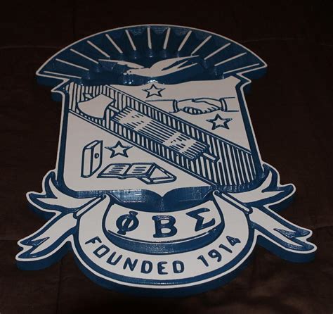 phi beta sigma fraternity   carved crest painted