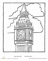 Ben Big Coloring Pages Worksheets Colouring Landmarks Education Worksheet London Color Clock Drawings sketch template