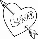 Heart Arrow Coloring Pages Drawing Hearts Kids Getdrawings sketch template