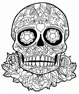 Coloring Skull Pages Roses Adults Color Getcolorings sketch template