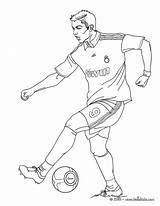 Coloring Pages Ronaldo Soccer Christiano Playing Football Colouring Color Players Messi Sheets Hellokids sketch template