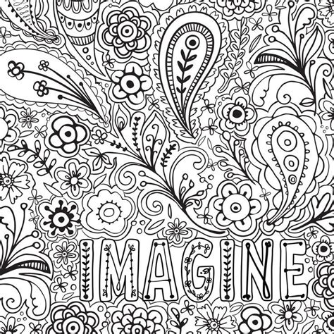 word imagine  surrounded  doodled flowers  swirls  black