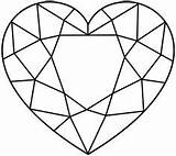 Herz Diamant Valentinstag Malvorlagen Ausmalbilder Suncatcher Kunst Geometrische Herzen sketch template