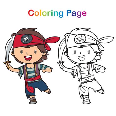 boy pirate coloring page
