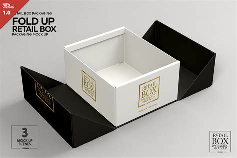 fold  retail box packaging mockup creative branding mockups