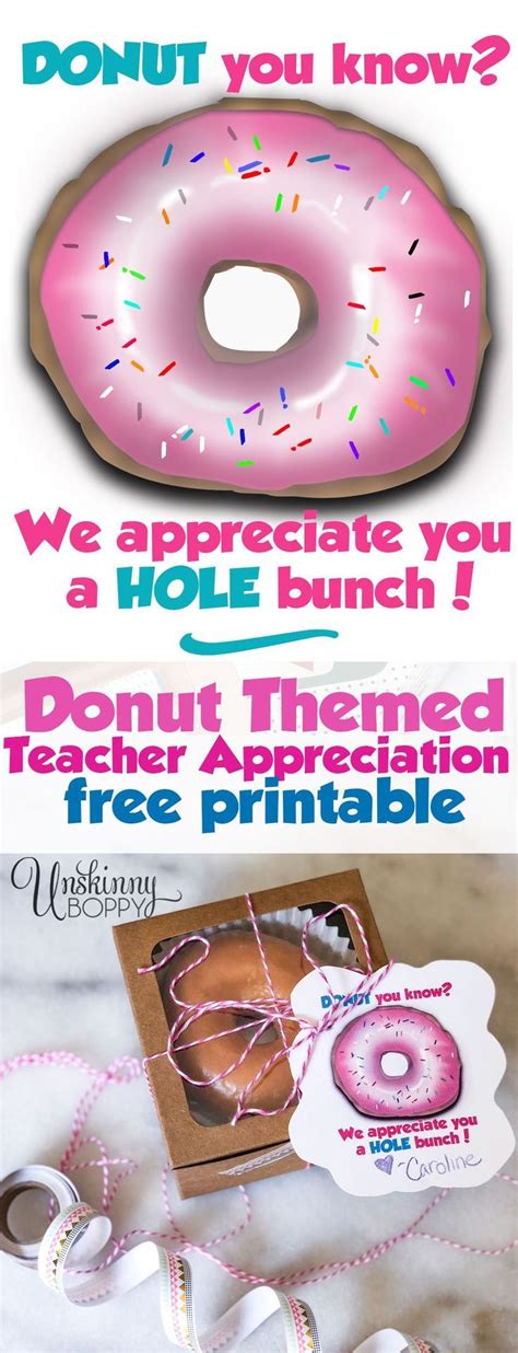 donut teacher appreciation  printable donut