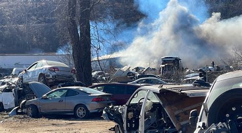 salvage yard fire destroys  worth  parts  cars white river  batesville ar