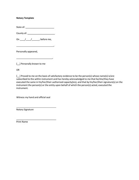 Printable Notary Forms Tutore Org Master Of Documents Riset