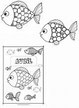Coloriage Poissons Calendrier sketch template