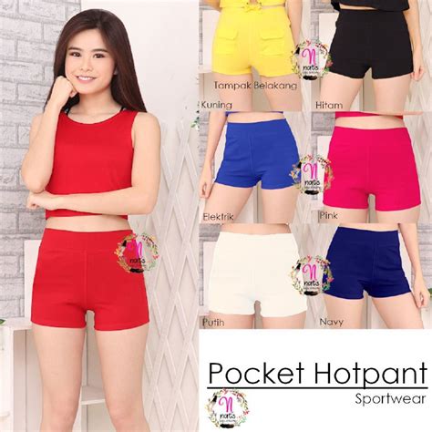 Jual Hotpant Pocket Snap Sport Celana Senam Import Hotpant Olahraga