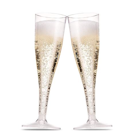 plastic champagne flutes  oz clear plastic toasting glasses