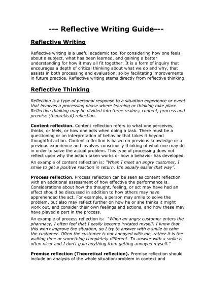 reflective writing guidelines idealforestryubcca