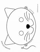 Cat Mask Printable Masks Animal Coloring Template Craft Halloween Face Clipart Party Kids Birthday Jr Kitty Cute Paper Print Pages sketch template