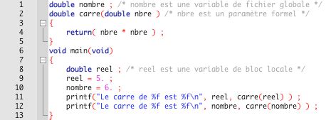 les  sortes de variables fichier bloc parametre formel