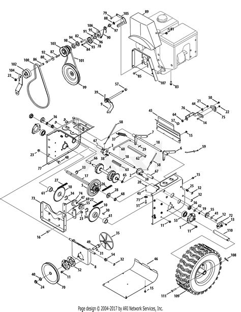 troy bilt ahp polar blast xp  parts diagram  drive system