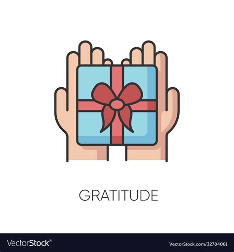 gratitude rgb color icon royalty  vector image