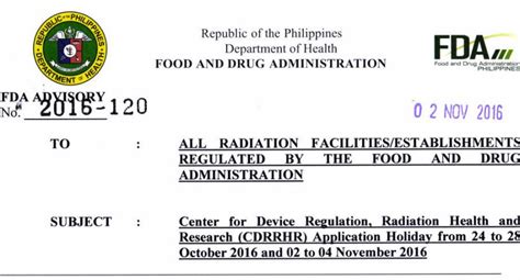 fda advisory  fda circulars  philippine college  radiology