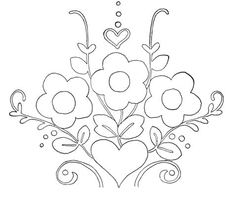 embroidery  applique design  flowers  hearts vintage crafts