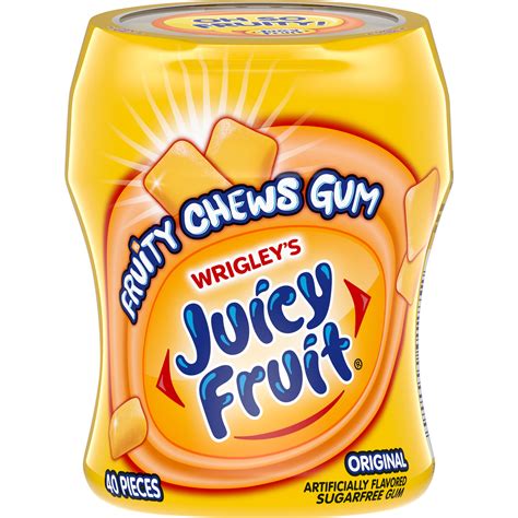 juicy fruit fruity chews original sugarfree gum  piece bottle
