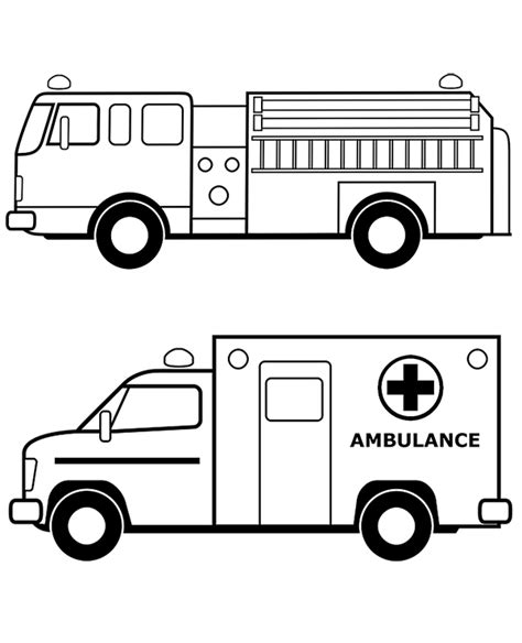 rescue vehicles coloring pages learny kids