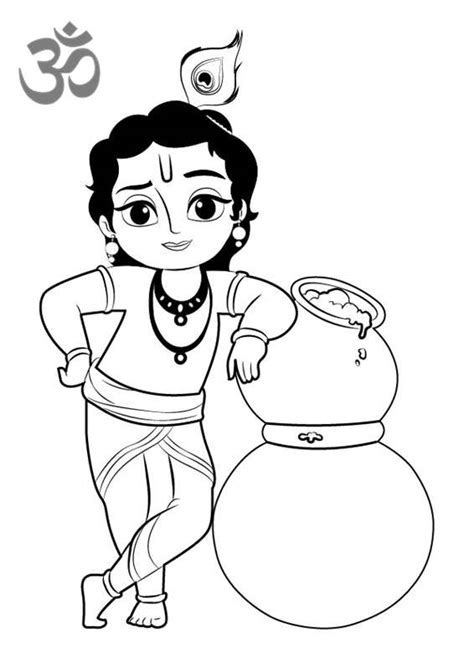 lord krishna coloring page coloring home