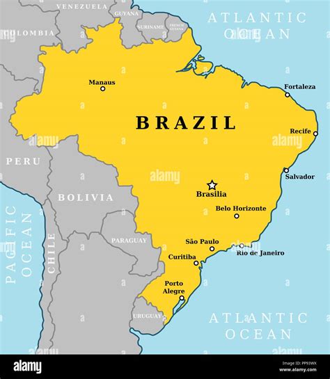 brazil map brazil map road worldometer political map  brazil