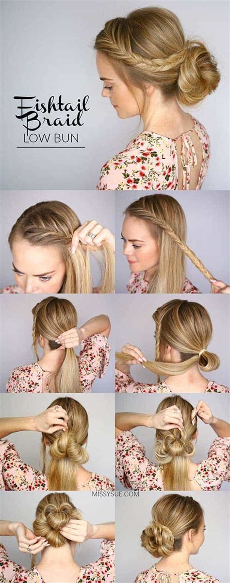 easy braided bun hairstyle step  step