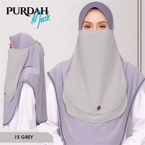 purdah  grey dmahligai scarf