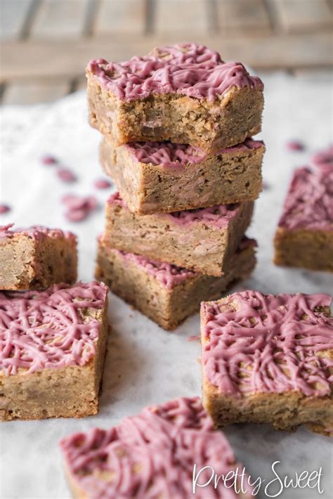 Delicious Chewy Ooey Gooey Ruby Chocolate Blondies With Browned