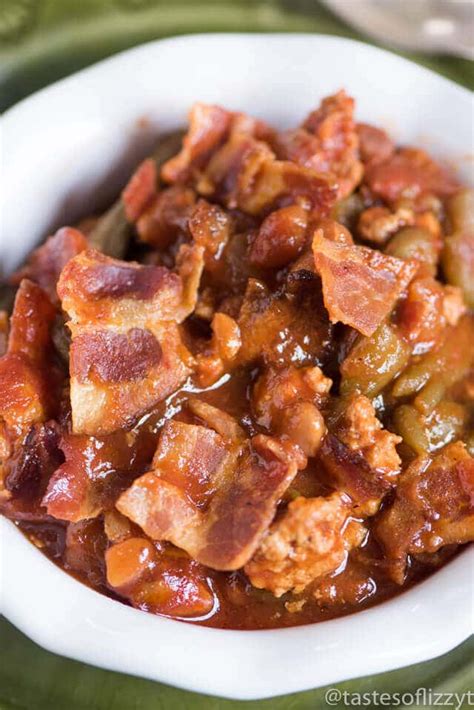 slow cooker sausage baked bean casserole {easy side dish