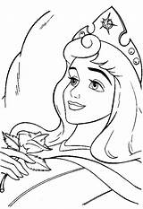 Sleeping Coloring Beauty Aurora Princess Smiling Pages Printable Color Size Filminspector Print Colorluna sketch template