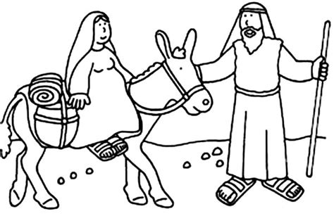 joseph  mary bible christmas story coloring pages  place  color