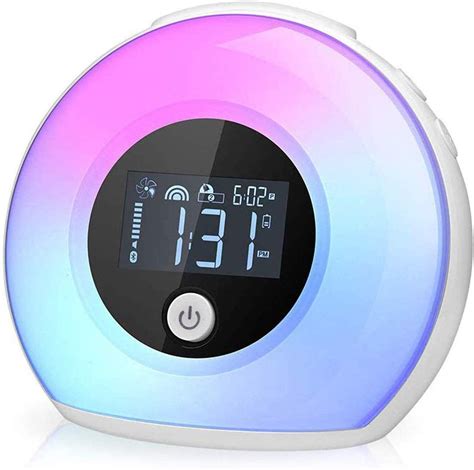 yapeach digital alarm clock smart kids alarm clock  bluetooth speaker wake  night light