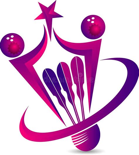 badminton racket logo stock vector illustration  linear