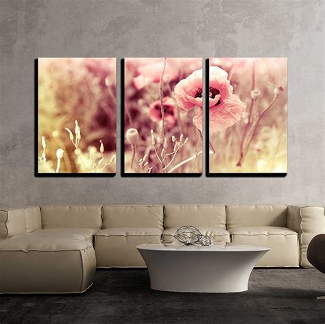 Wall26 3 Piece Canvas Wall Art Morning Flowers Meadow Vintage