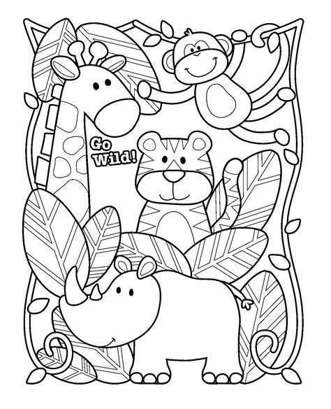 zoo animals printable coloring page  printable coloring pages