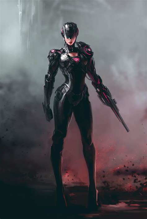 Soldier Female Soldier Science Fiction Cyborg Cyber Woman