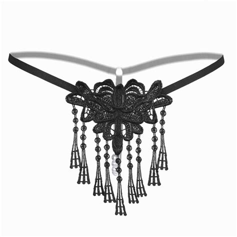sexy erotic underwear women embroidery tassel thongs low waist sexy