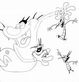 Oggy Scarafaggi Maledetti Cartoni Kakerlaken Kleurplaten Ausmalbilder Cartone Animati sketch template