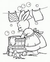 Clothes Coloring Washing Pages Colouring Printable Bunny Books Easter Print Comments Ables sketch template