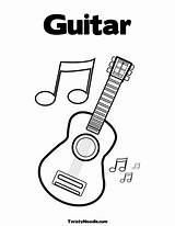 Coloring Guitar Pages Music Notes Sheets Kids Electric Clipart Guitars Colouring Printable School Color Note Preschool Acoustic Band Book Library sketch template