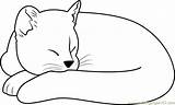 Cat Sleeping Coloring Pages Ginger Coloringpages101 Kids Cats Color Printable Colors Online sketch template